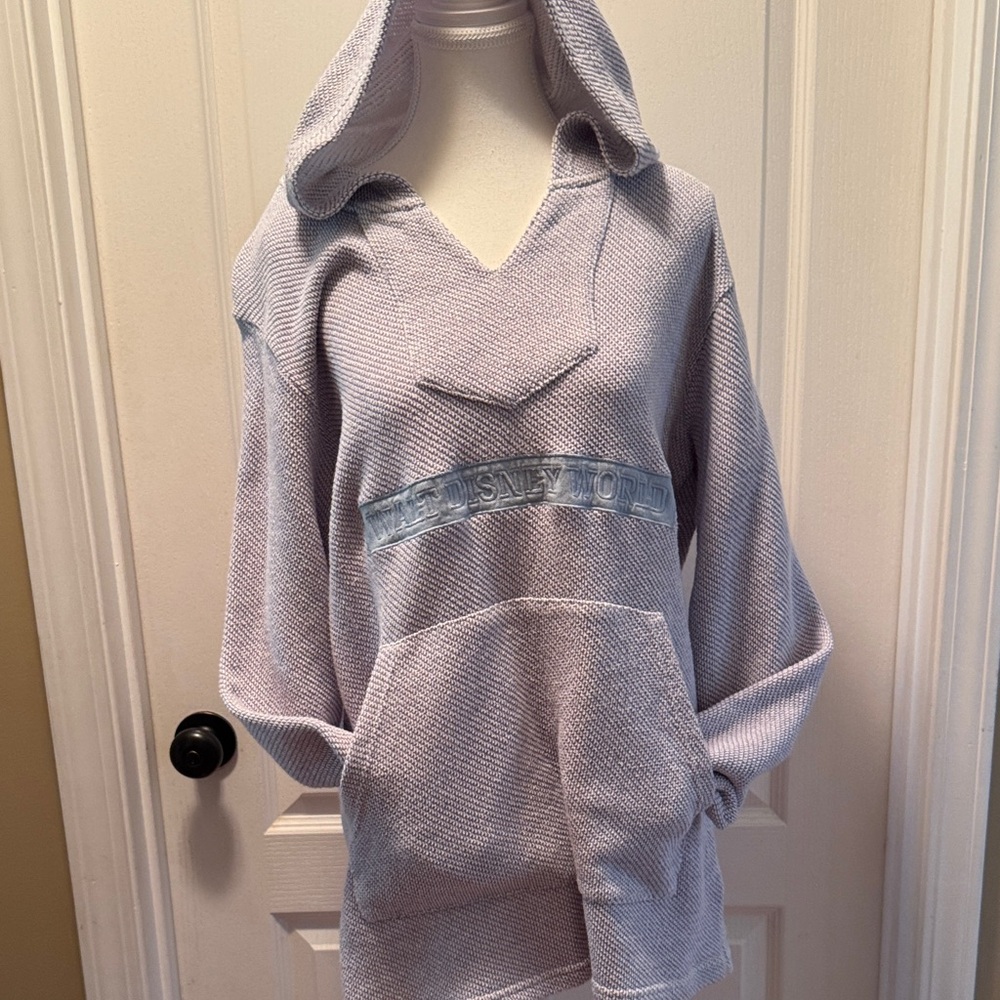 Disney Women's Light Grey/Blue Hoodie